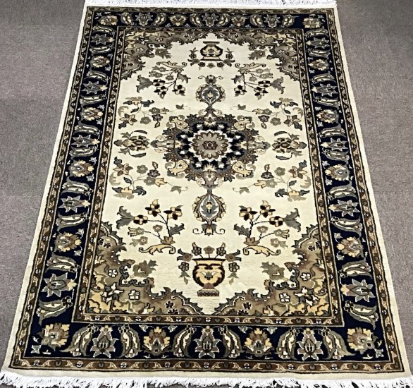 KASHAN BEIGE/BLUE 6.0X4'.1 - Click Image to Close